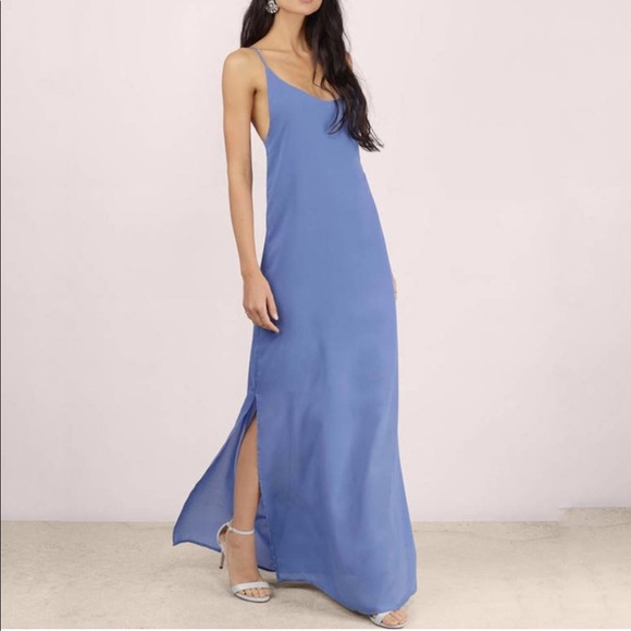 TOBI slip dress. NWOT. Never worn. Blue maxi dress. - Picture 1 of 5